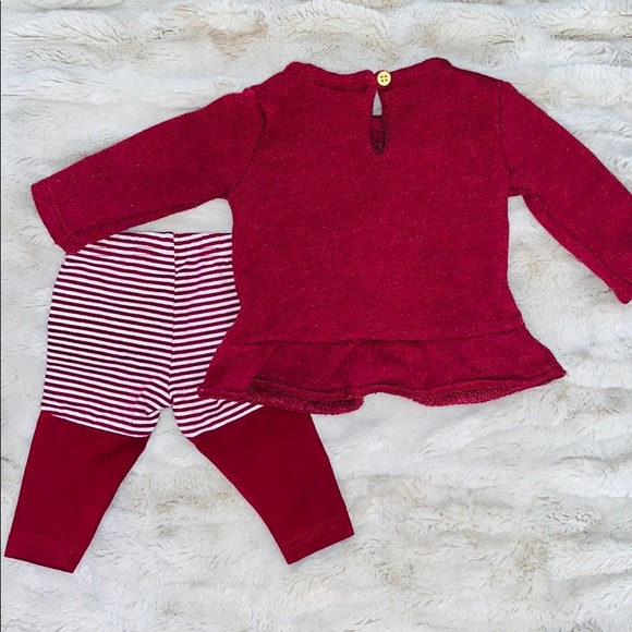 Size 3 months burgundy top and leggings - Picture 4 of 7